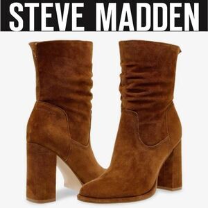 Steve Madden Vector Slouch Bootie- Chestnut Suede